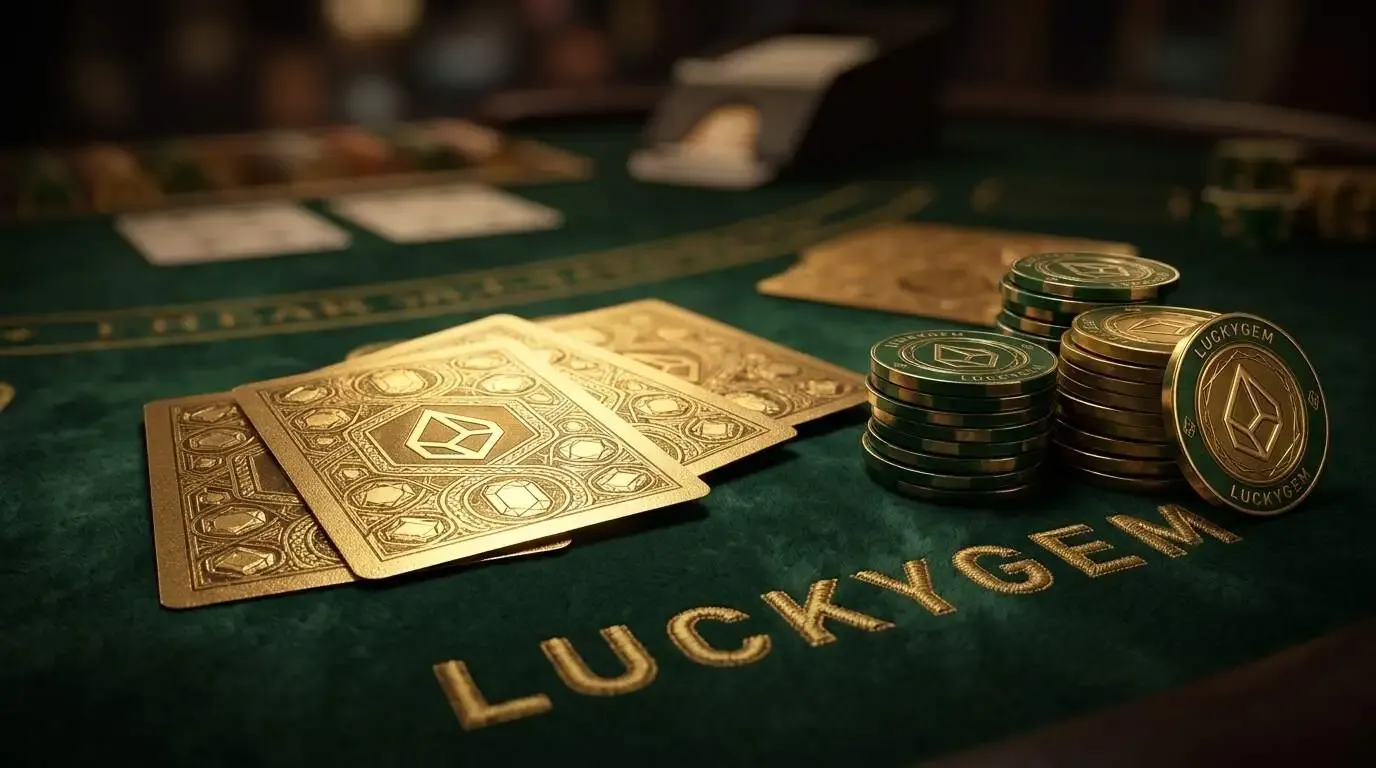 Blackjack table with cards and 2