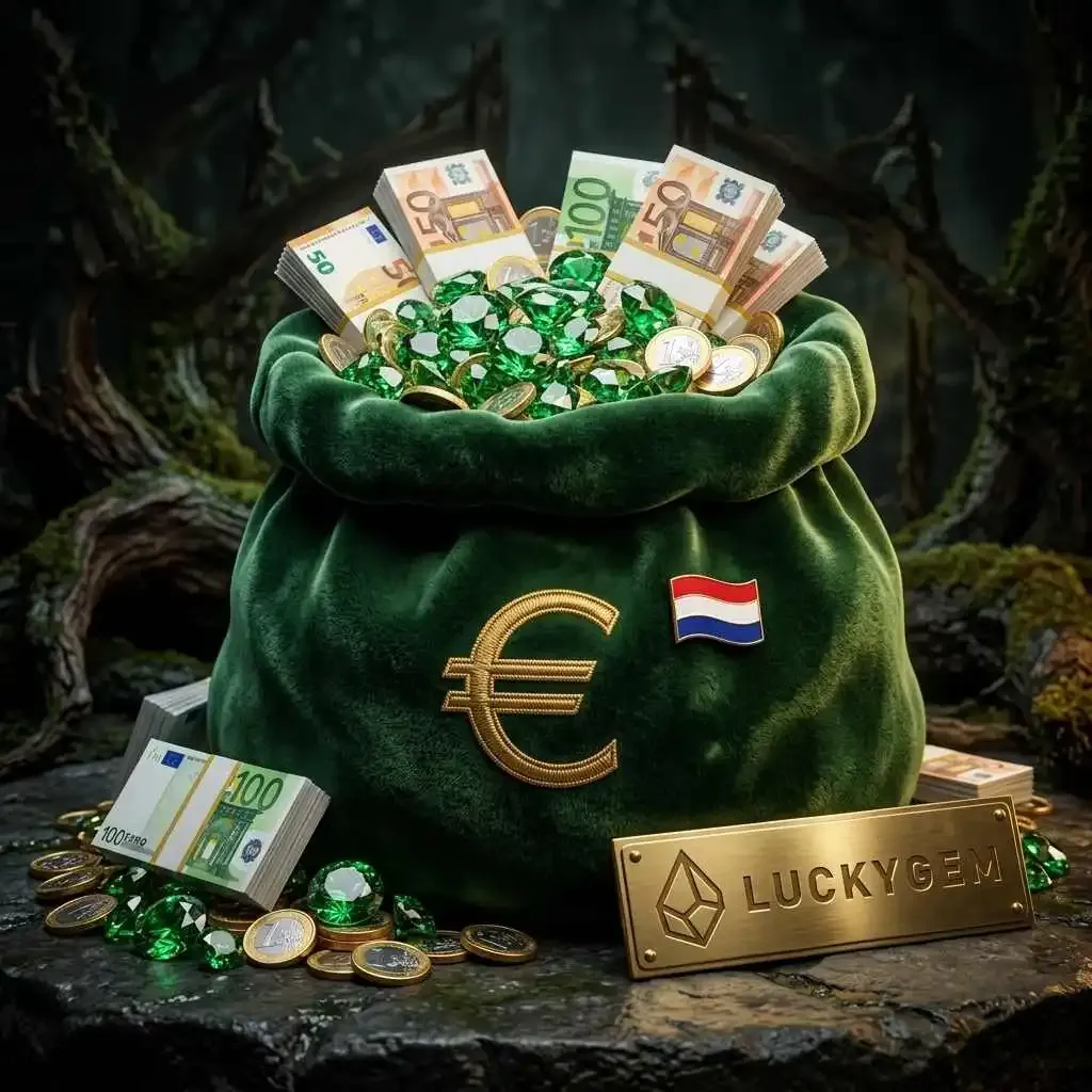 Velvet money sack with gemstones